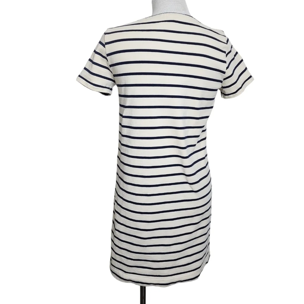 J.Crew Crew Neck Nautica Horizontal Striped 100 % Cotton Shift Dress Size S